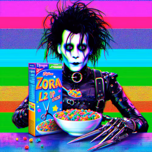 Eddie eats his beloved Zora Cereal
