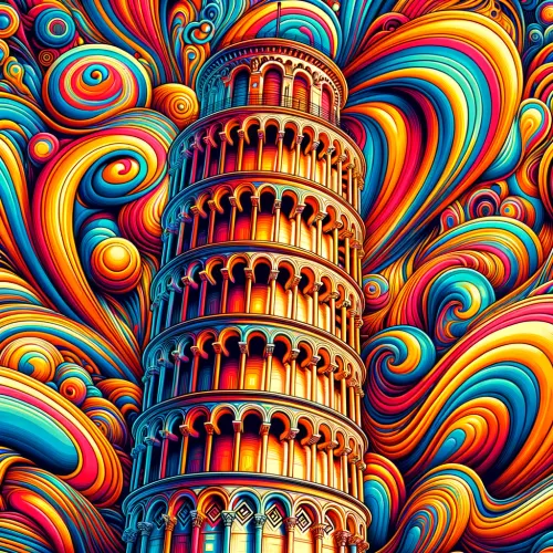 Psychedelic Pisa Tower