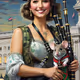 camouflage girl and mouse