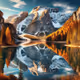 Reflections of Autumn: A Tranquil Mountain Lake Scene"