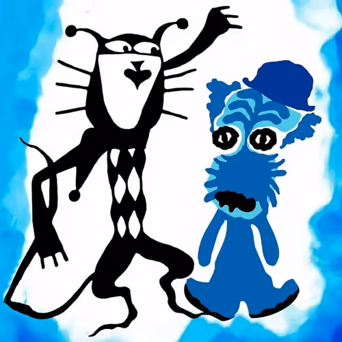 Blue puppy art