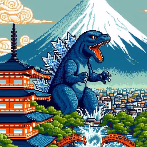 36 Pixels Ai views of Mount Fuji