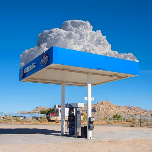 Gas Station in Desert