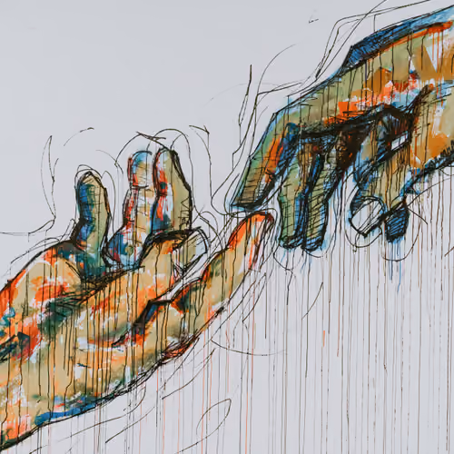 Touching hands