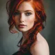 Beautiful woman with red hair