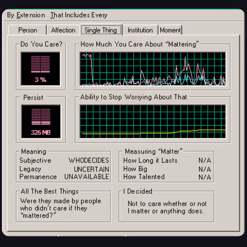 how much you care about mattering