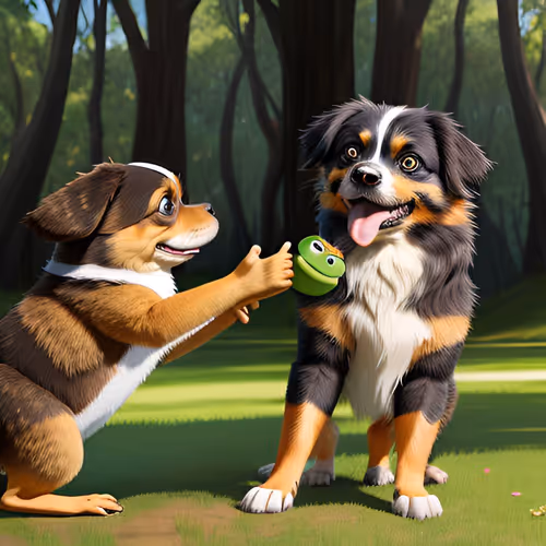 australian shepherd play