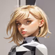 cubism blonde portrait