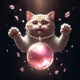 Wizard Cat with pink pearl.