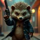 A hedgehog gangster
