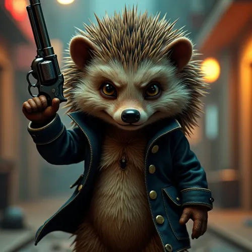 A hedgehog gangster