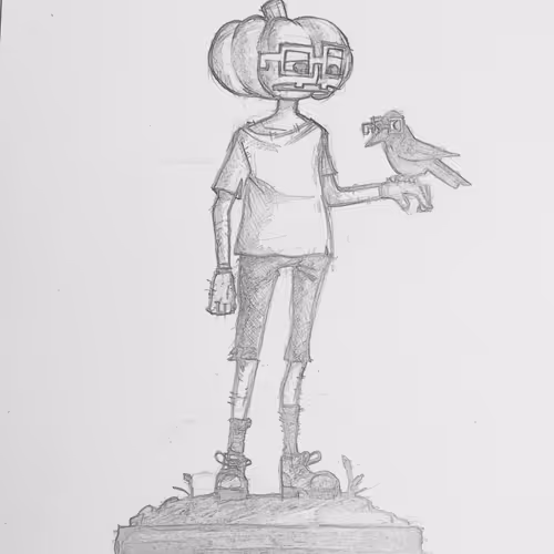 pumpkin and crow