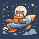 Sleepy Otter to the Moon