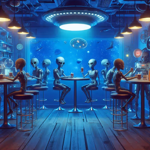 Aliens in a bar