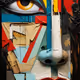 Woman face in picasso style 3D