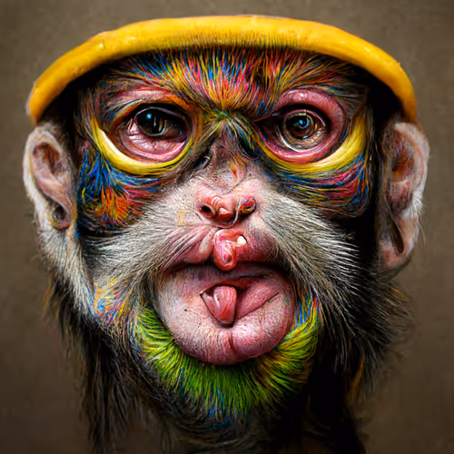 Colorful multi-character monkeys