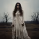 creepy woman in white