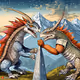 Fighting lizards