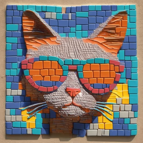 mosaic cats