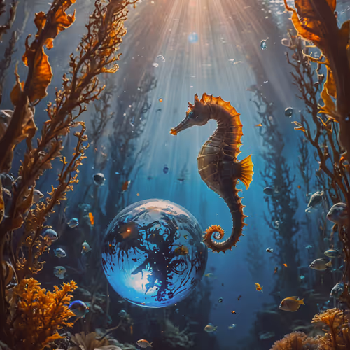 Blue Sphere In Water