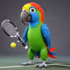 parrot playing tennis