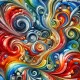 Vibrant and colorful abstract painting