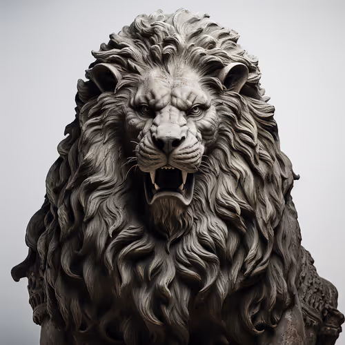 A statue of a lion.