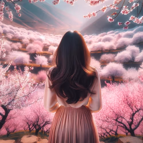 Colored by cherry blossoms