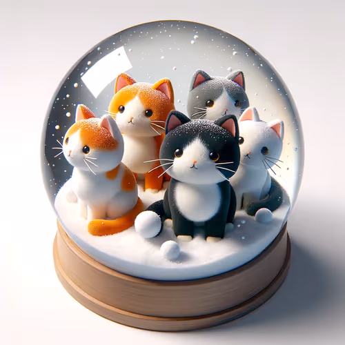Kittens in Snow Globes