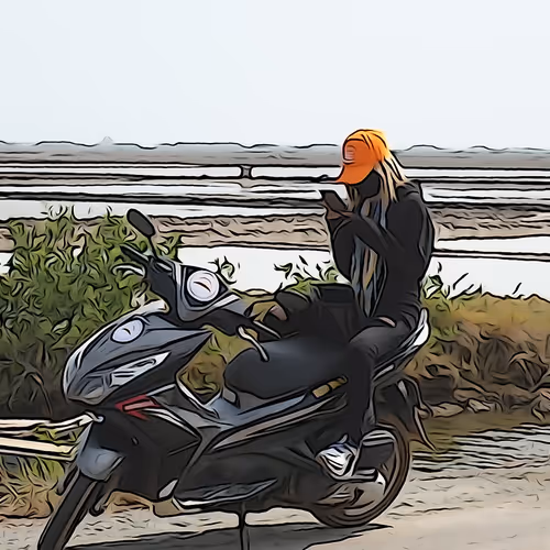 lady on bike