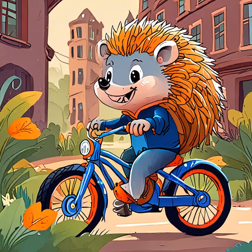 hedgehog on a bike