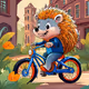hedgehog on a bike