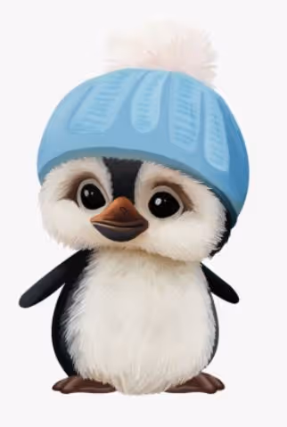 Penguin with a big head
