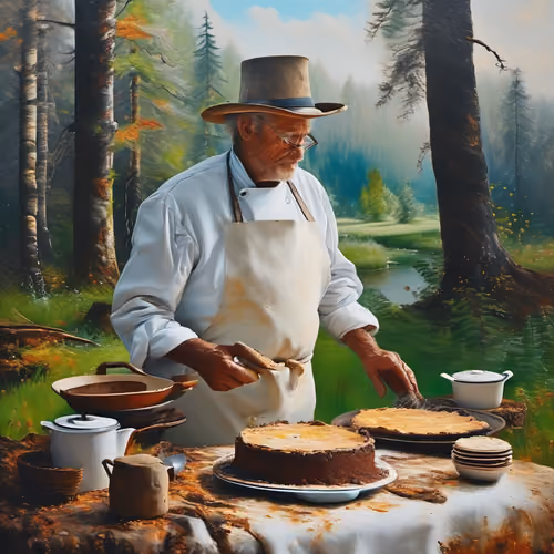 Cooking in forest