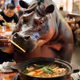 Hippopotamus Eating