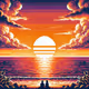 Sunset sea in 8 bits