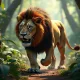 A ferocious lion