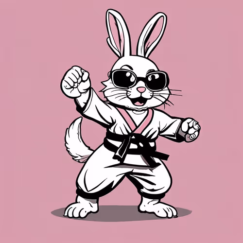 cartoon karate bunny