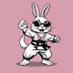 cartoon karate bunny