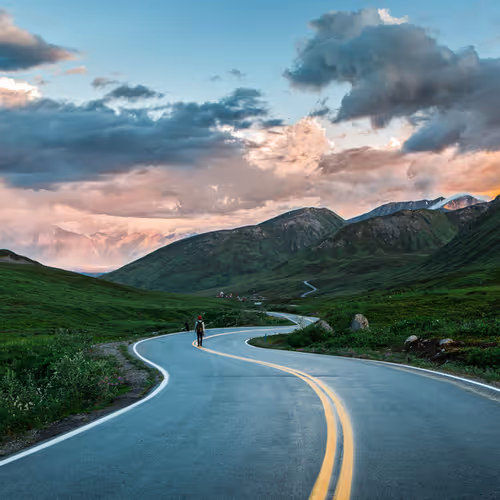 Sunset Drive in Alaska