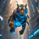 tiger cyberpunk style