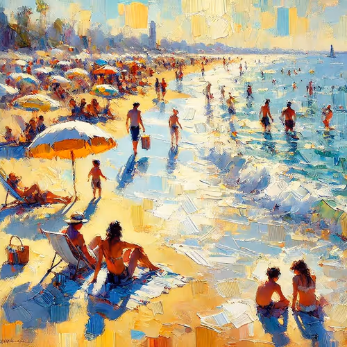 Sunlit Joy by the Sea