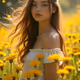 woman with dandelions