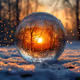 Frozen Sphere at Sunset Glow