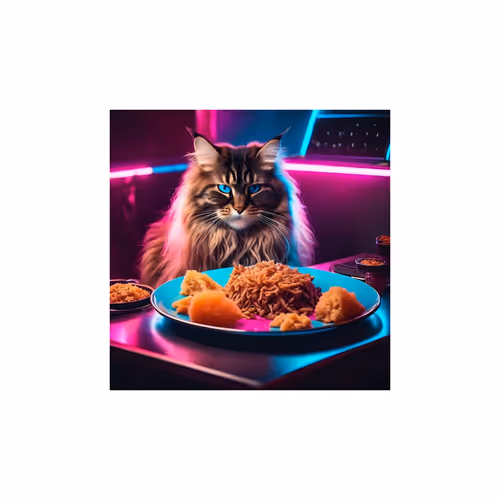 ご飯を待たされた猫