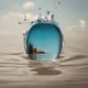 Drop of water in space