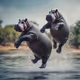 diving hippo