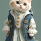 a kitten in clothes
