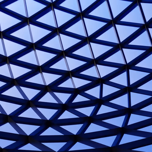 A building with a blue sky