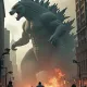 Giant cat fights Godzilla in New York